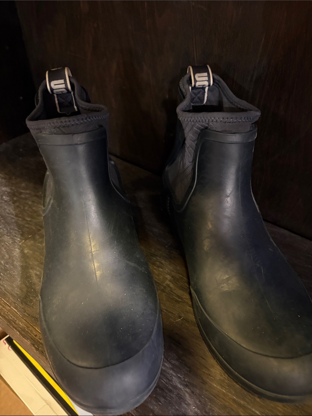 UGG Women's Black Chelsea-Style Ankle Rain Boots